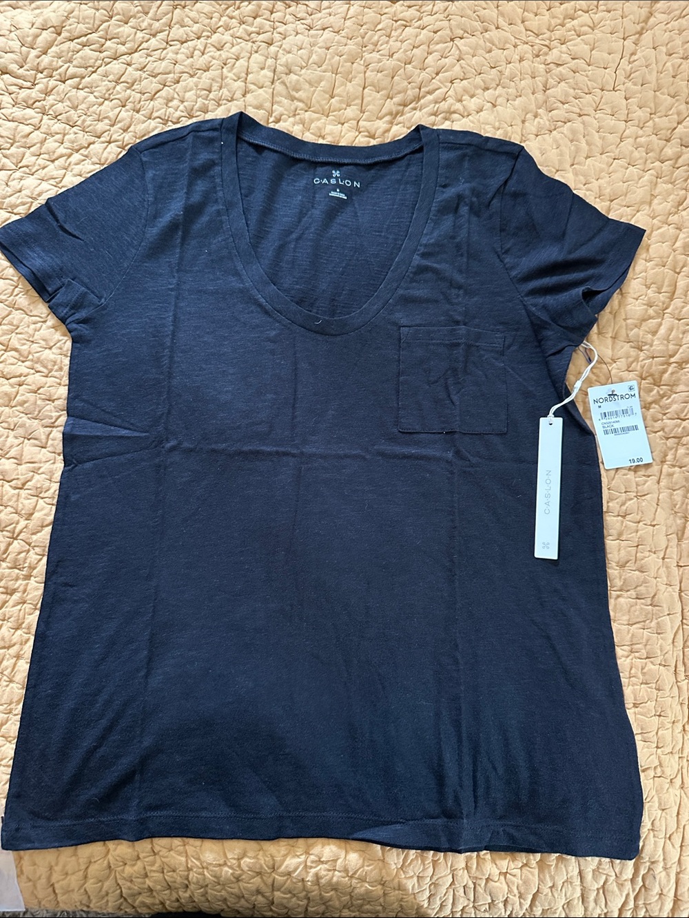 Caslon Black Scoop Neck Pocket Tee